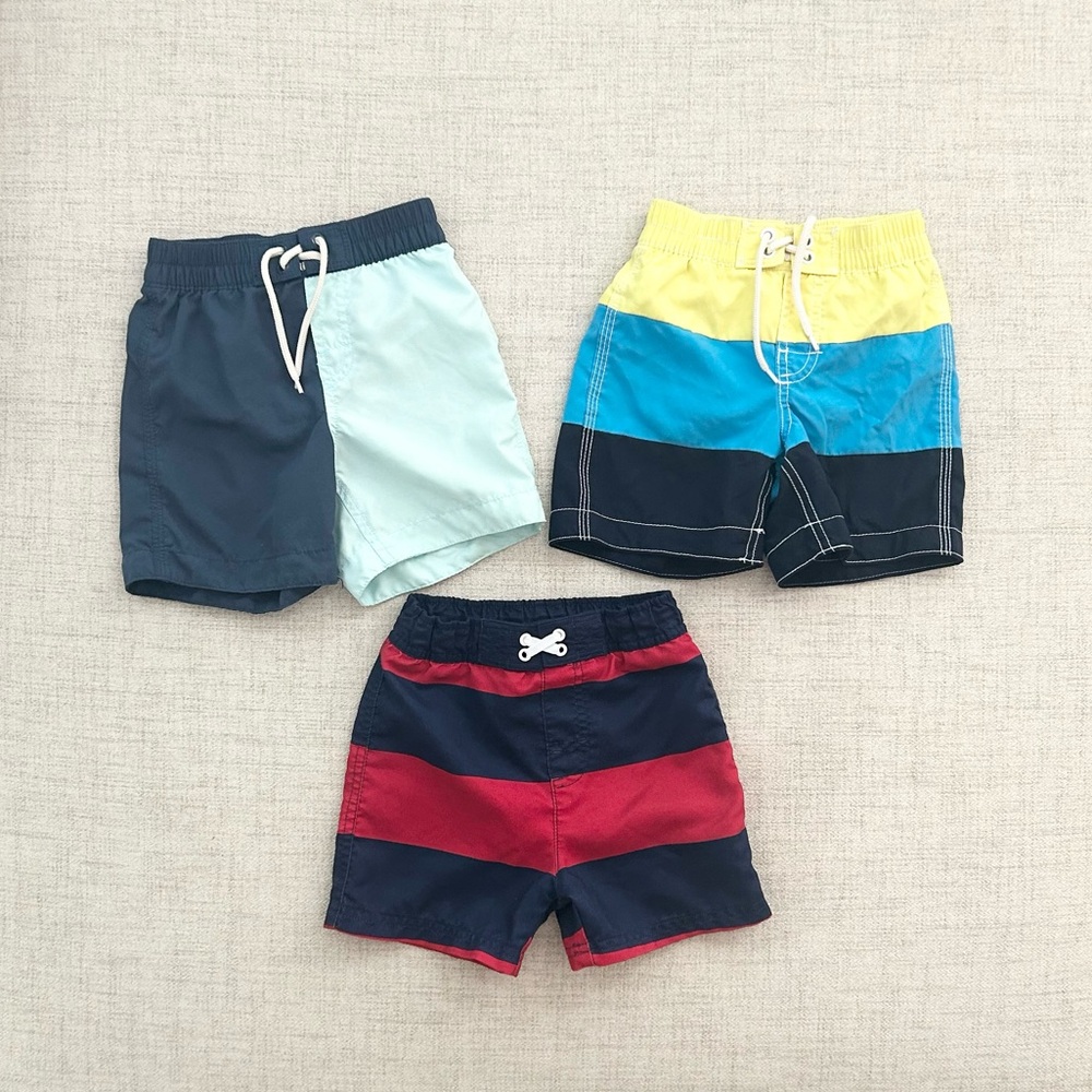 Gap and Circo Toddler Boy Swim Trunks Size 18 M and 2T